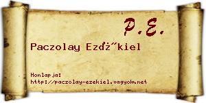 Paczolay Ezékiel névjegykártya
